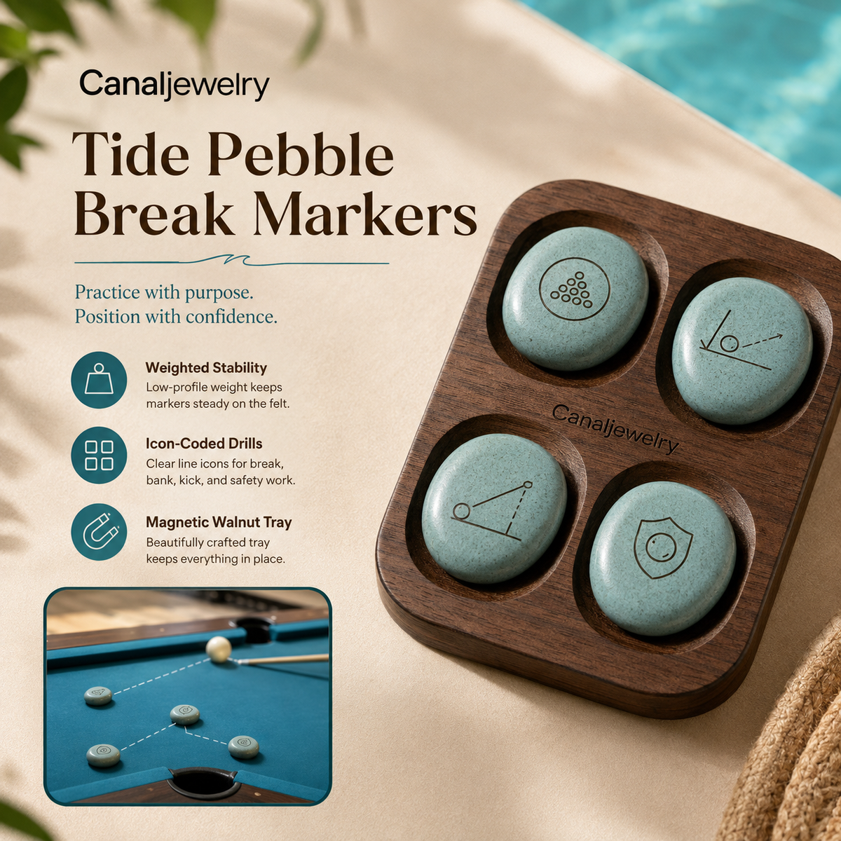 Canaljewelry™ Tide Pebble Table Marker Set
