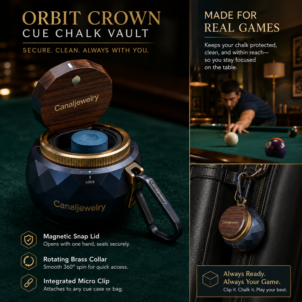 Canaljewelry™ Orbit Crown Cue Chalk Vault