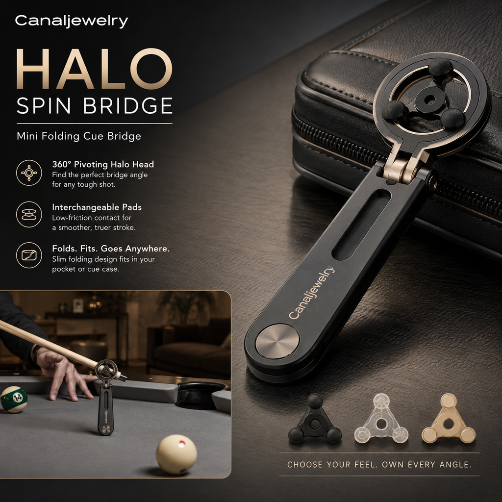 Canaljewelry™ Halo Spin Folding Cue Bridge