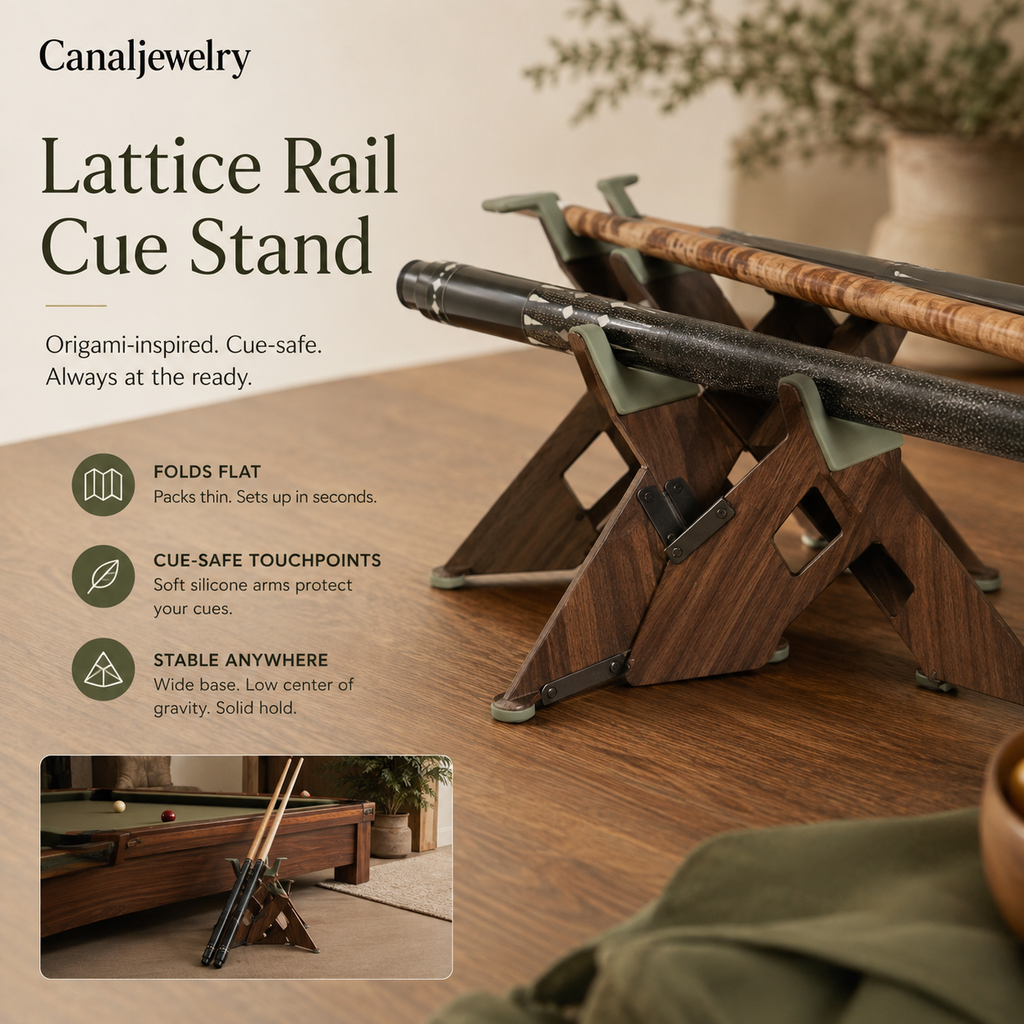 Canaljewelry™ Lattice Rail Folding Cue Stand