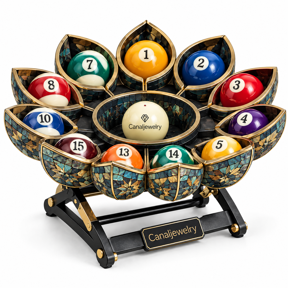 Canaljewelry™ Mosaic Billiard Ball Cradle