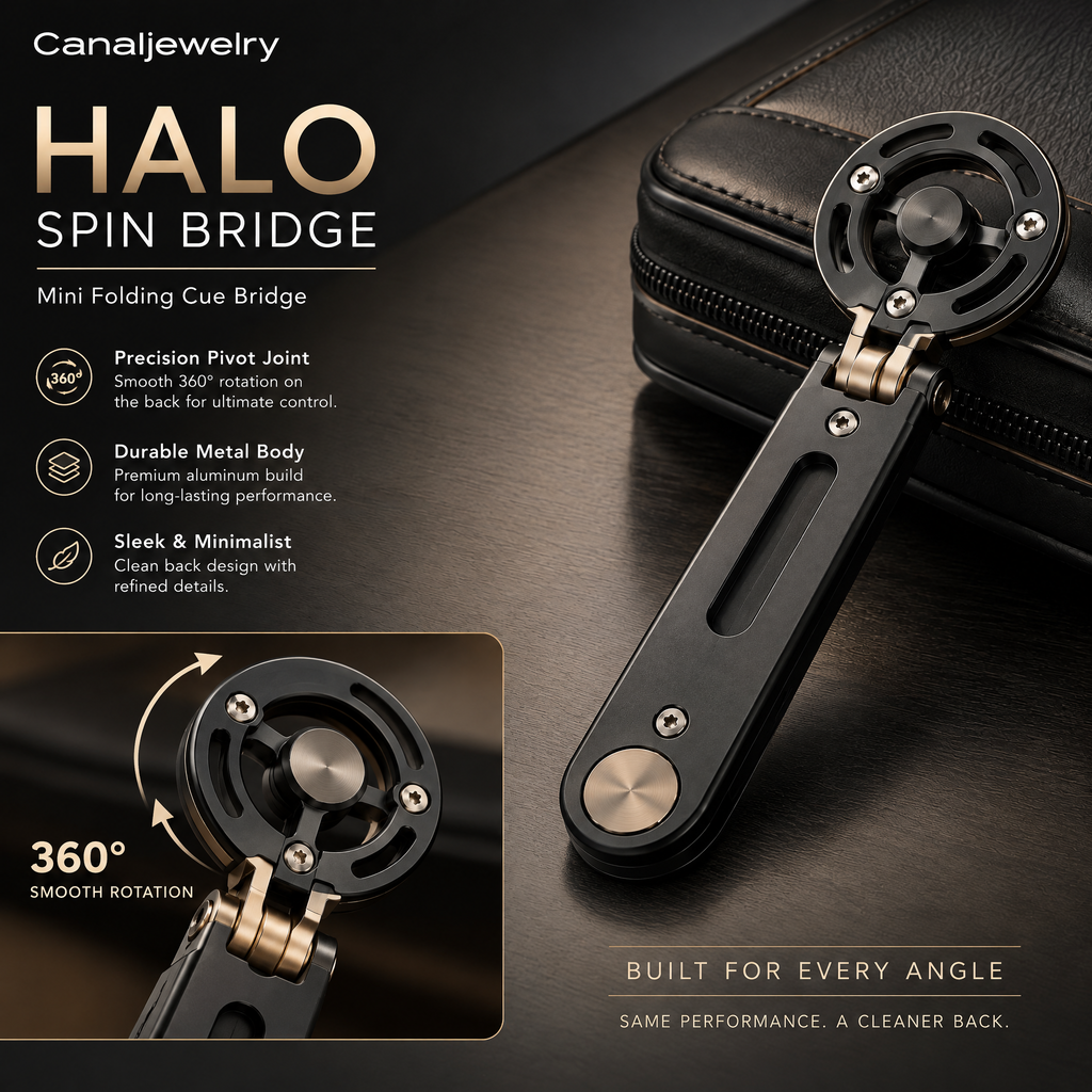 Canaljewelry™ Halo Spin Folding Cue Bridge
